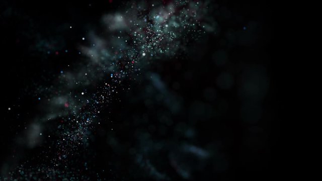 Futuristic animation with wave object and glitter particles in slow motion, 4096x2304 loop 4K