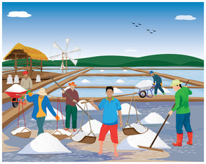 Obraz premium rolnik pracuje przy projektowaniu wektorów pola solnego