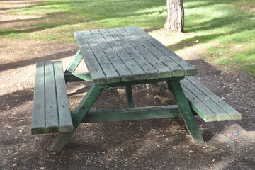 wooden bench in the park