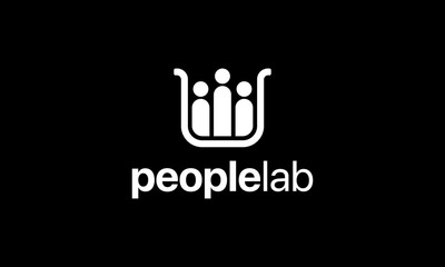 Black white illustration logo from people and lab tube logo