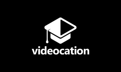 Black white negative space education video university logo 