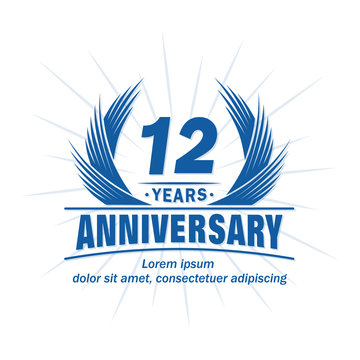 12th Anniversary Celebration Logotype Blue Red Stock Vector (Royalty Free)  614070566 | Shutterstock | Birthday logo, Anniversary logo, Logotype