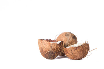 Beautiful coconut on white background