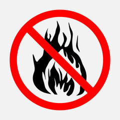 prohibiting sign, no fire, no smoke, prohibitory sign