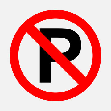 prohibiting sign, no parking, fully editable vector