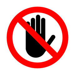 stop sign, red round sign, a sign prohibiting