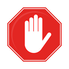 Obraz premium A red octagonal stop sign arm, STOP prohibits various