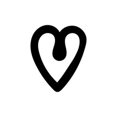 Hand drawn Heart. Valentine's Day,  wedding day. Black hearts doodle. 