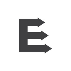Obraz premium letter e arrow geometric logo vector