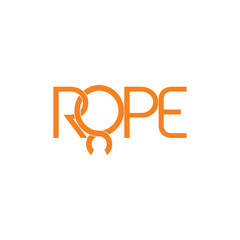 text rope overlap logo vector