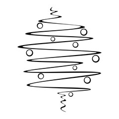 Hand drawn christmas tree. Doodle vector illustration