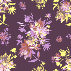 Watercolor seamless pattern. Illustration. Flowers