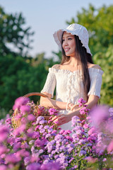 woman in spring garden