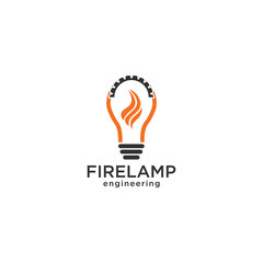 ILLUSTRATION FIRE LAMP ENGINEERING LOGO ICON TEMPLATE DESIGN VECTOR FOR YOUR BUSINESS