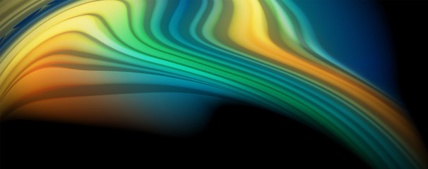 Flowing liquid colors - modern colorful flow poster. Wave liquid shapes. Art design for your design project