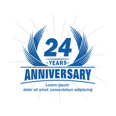 24years logo design template. 24th anniversary vector and illustration.