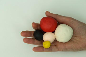 step by step making Santa Claus  with play dough for children's activity and Christmas ,nursery or kindergarten lesson plasticine concept.