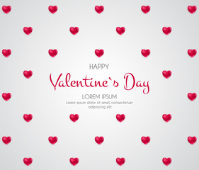 Happy Valentines Day Card with Heart. Vector Illustration