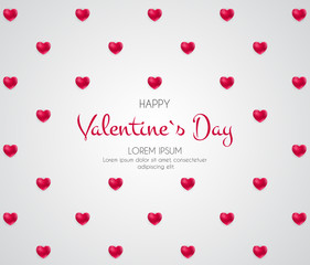 Happy Valentines Day Card with Heart. Vector Illustration