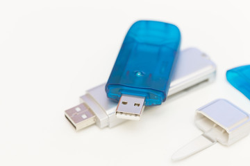 Fototapeta premium USB pen stick, white background