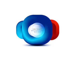 Square geometric banners with 3d smooth blend effect. Digital technology trendy icon design. Vector Illustration For Wallpaper, Banner, Background, Card, Book Illustration, landing page