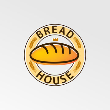 Bread house isolated  vector logotipe