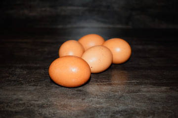 eggs on wooden background