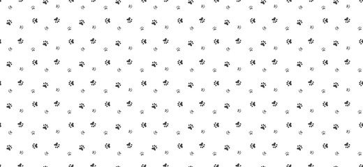 Pet paw print seamless pattern. Abstract animal vector background. - obrazy, fototapety, plakaty