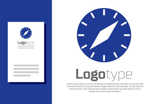 Blue Compass icon isolated on white background. Windrose navigation symbol. Wind rose sign. Logo design template element. Vector Illustration