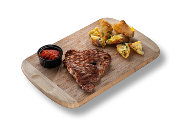 Delicious steak with potatoes