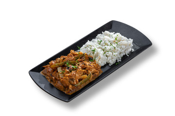 Delicious white rice with chicken