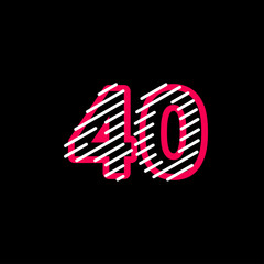 40 years Anniversary Line Design Logo Vector Template Illustration