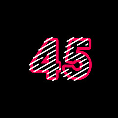 45 years Anniversary Line Design Logo Vector Template Illustration