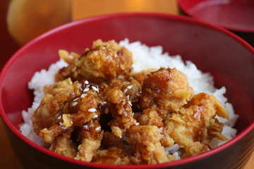 a bowl of delicious rice on the table.
