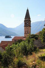 Fototapeta premium perast bell tower in montenegro