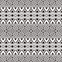 Seamless Ethnic Pattern in black and white color. Tribal Aztec Pattern
