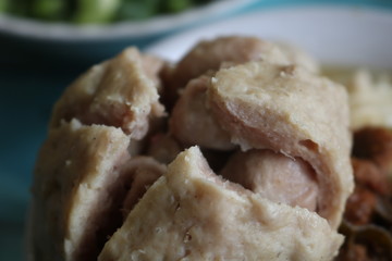 delicious chicken bakmi on the table.