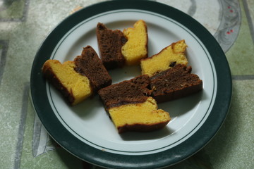 delicious cake on a plate.