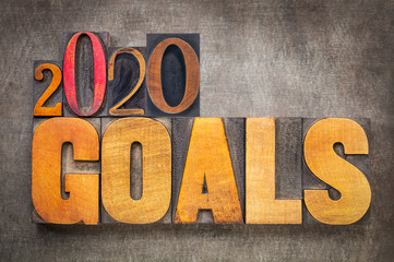 Fototapeta premium 2020 goals banner in wood type
