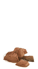 Coconut husk isolated on white
