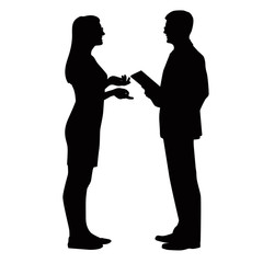 Silhouette Of People Talking