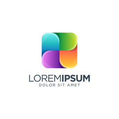 Square Logo Design vector illustration, colorful logo