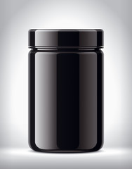Plastic Jar on background. Glossy surface version. 