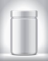 Plastic Jar on background. Glossy surface version. 