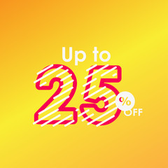 Discount up to 25% off Label Sale Line Logo Vector Template Design Illustration