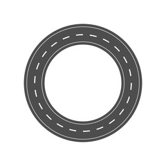 Circular road icon on a white background