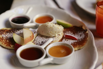 Exclusive breakfast sweet english pancakes. 