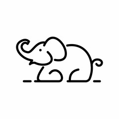 vector illustration of a cute elephant sitting.