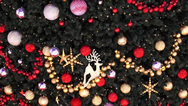 Atmospheric Christmas decoration: snow, tree, candle, rocking 