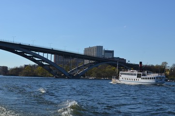 ストックホルム　橋　船上
